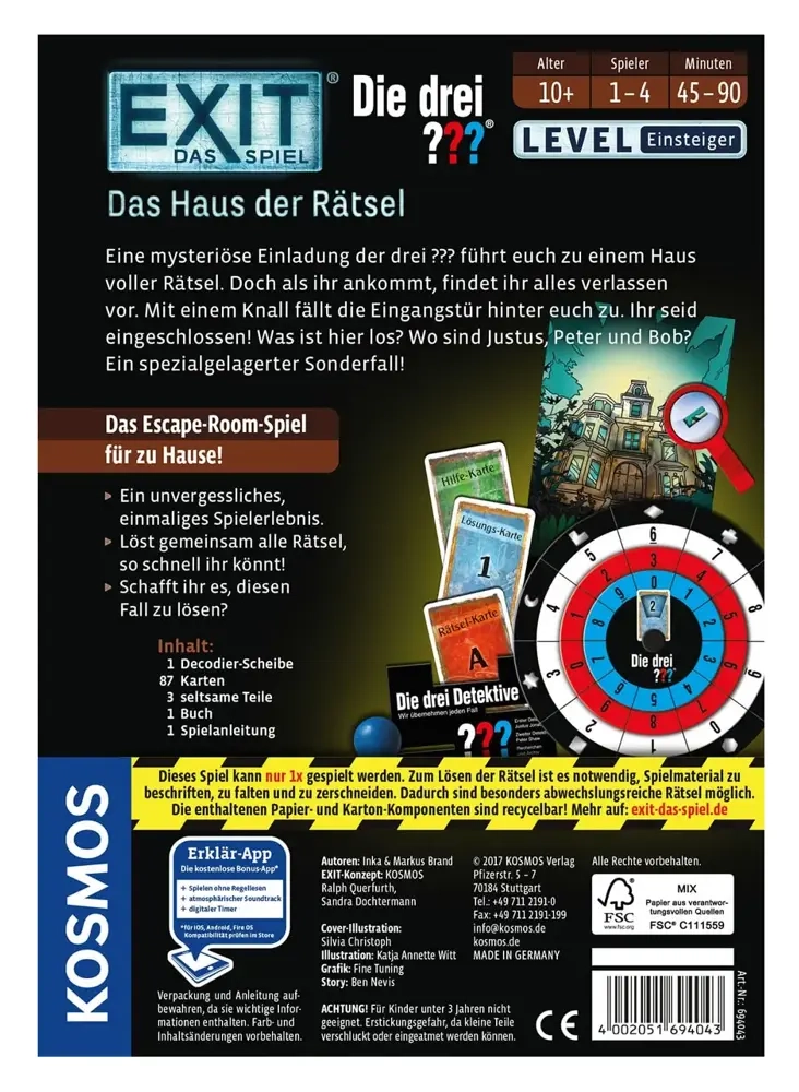 EXIT - Das Spiel - Die drei ??? - Das Haus der Rätsel