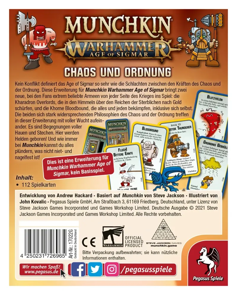 Munchkin Warhammer 40.000 - Age of Sigmar - Chaos & Ordnung - Erweiterung