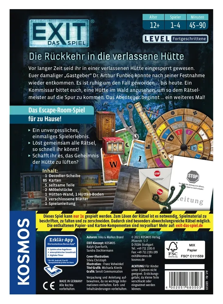 EXIT - Das Spiel - Die Rückkehr in die verlassene Hütte