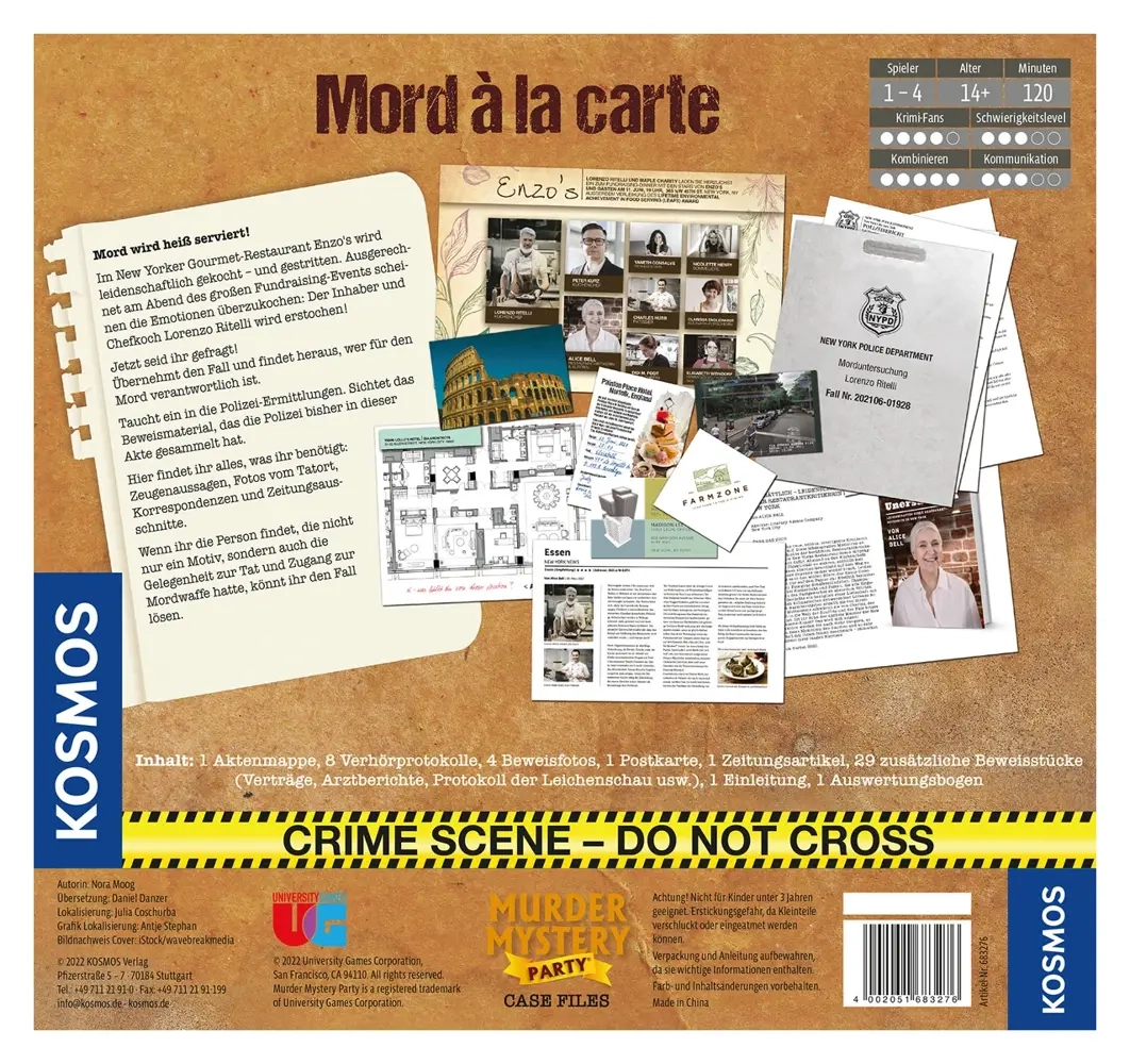 Murder Mystery Case File - Mord à la carte