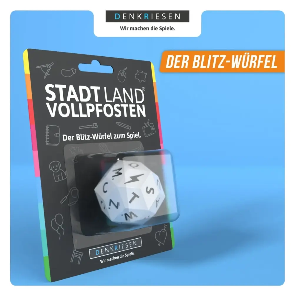 STADT LAND VOLLPFOSTEN Würfel - Der Blitz-Würfel zum Spiel