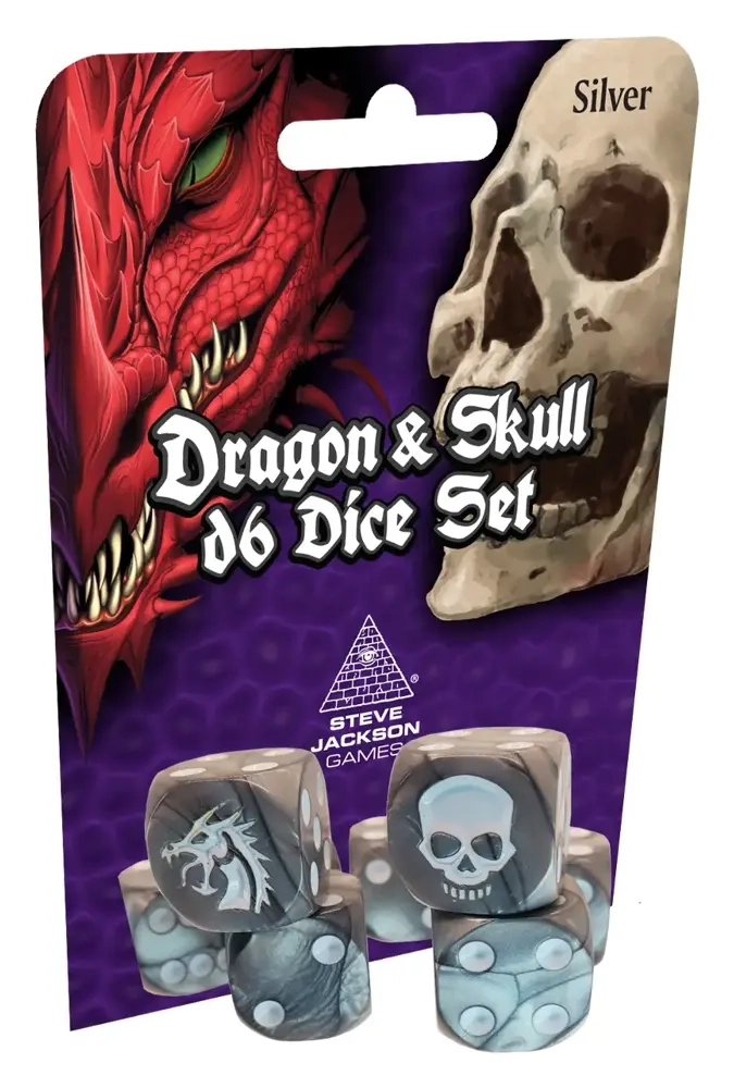 Dragon & Skull Dice Pack Silver