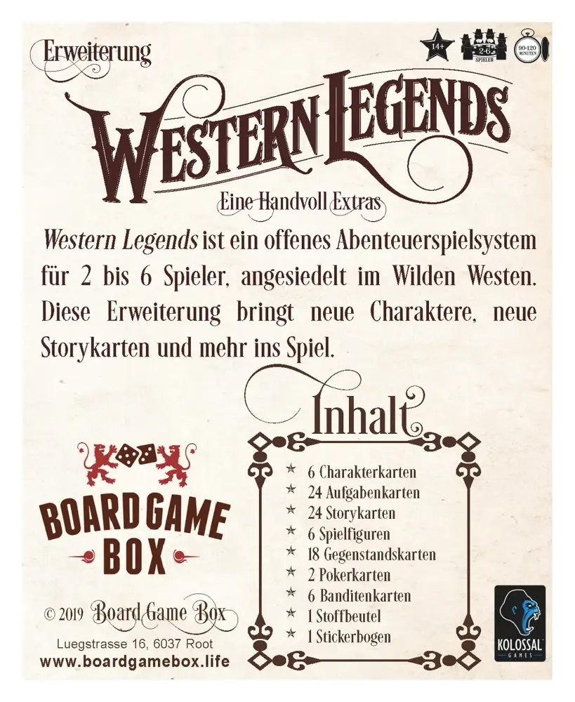 Western Legends Erweiterung - Eine Handvoll Extras