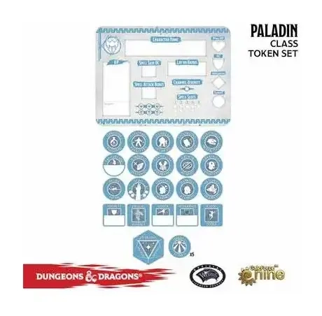 Paladin Token Set (Player Board & 22 tokens)