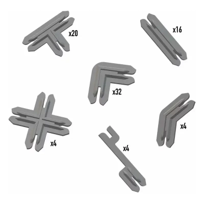 Plastic Terrain Clips - Grey - EN