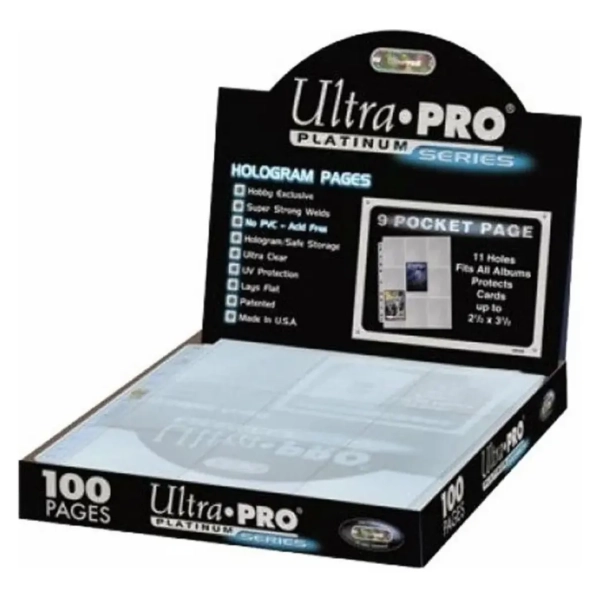 UP - Platinum 9-Pocket Pages (11 Hole) Display (100 Pages)