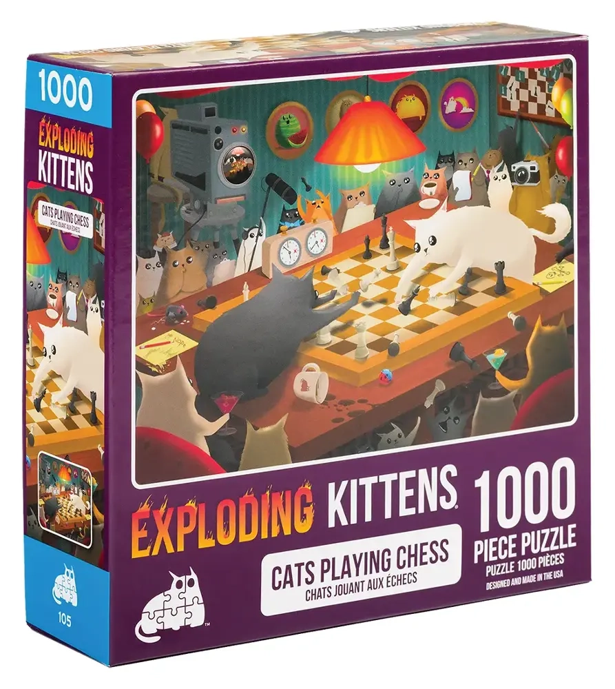 Exploding Kittens Cats - Playing Chess - Puzzle