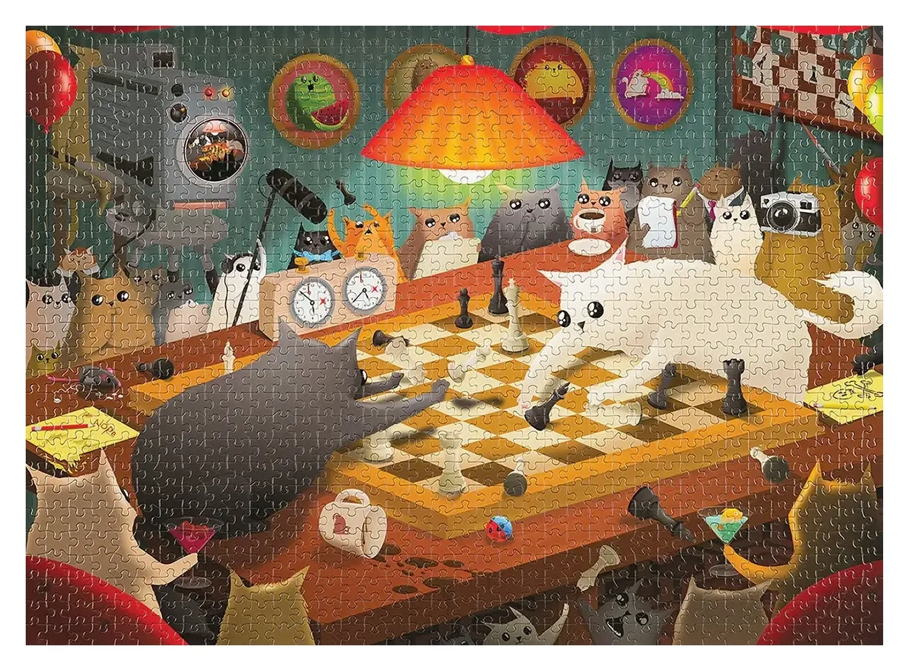 Exploding Kittens Cats - Playing Chess - Puzzle