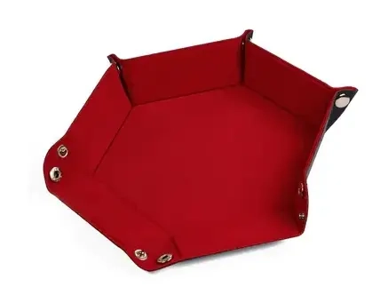 Leatherette & Velvet Dice Tray Red Hex