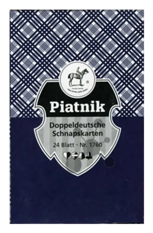 Schnapskarten Doppeldeutsch Karo blau