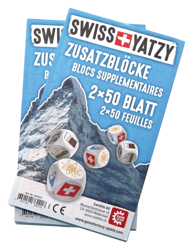 Swiss Yatzy Zusatzblöcke 2x50 Blatt