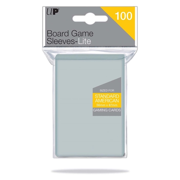 UP - Lite Standard American Board Game Sleeves 56mm x 87mm (100 Sleeves)