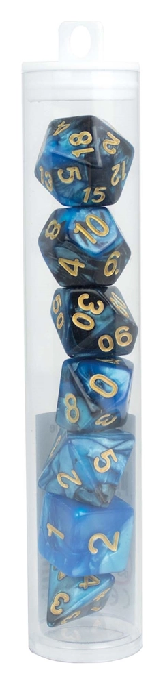 Würfelset RPG Two Tone blau/schwarz