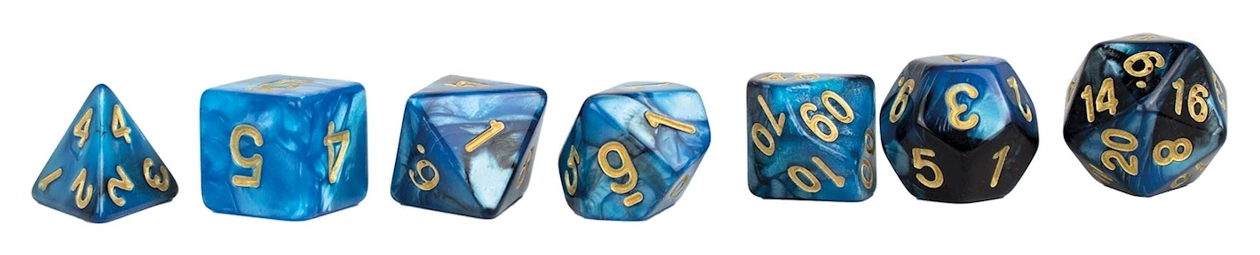 Würfelset RPG Two Tone blau/schwarz