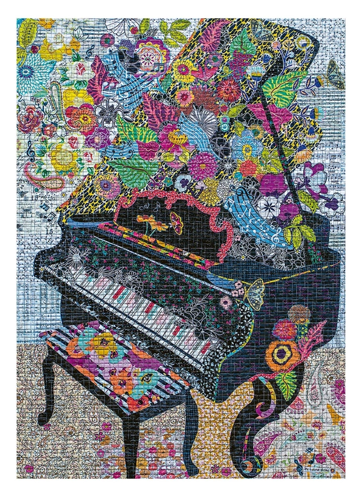 Blühendes Klavier - Quilt Art