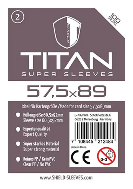 Shield Titan - 100 Sleeves (57.5 x 89mm)