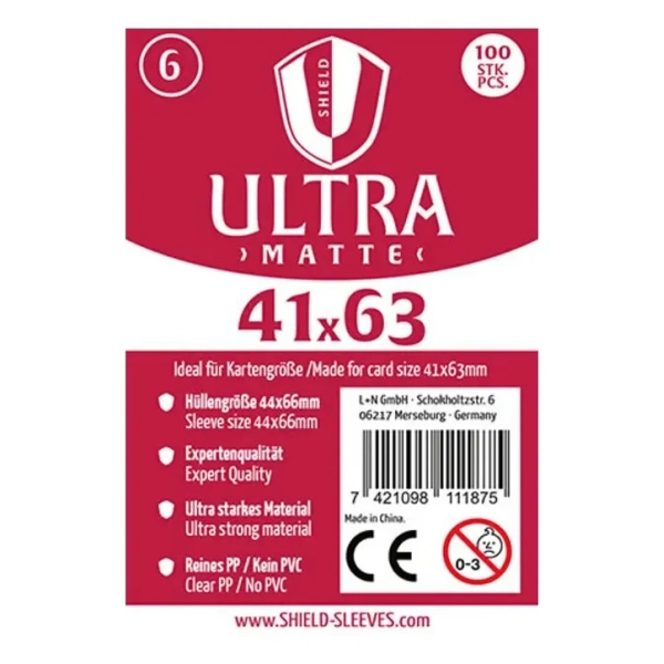 Shield Ultra Matte - 100 Sleeves (41 x 63 mm)