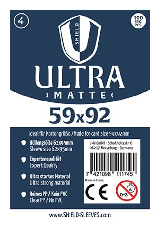 Shield Ultra Matte - 100 Sleeves (59 x 92 mm)