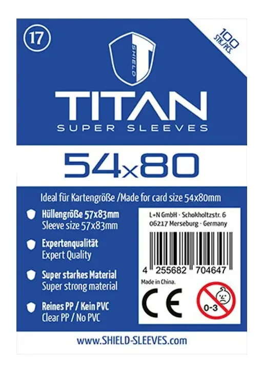 Shield Titan - 100 Sleeves (54 x 80 mm)